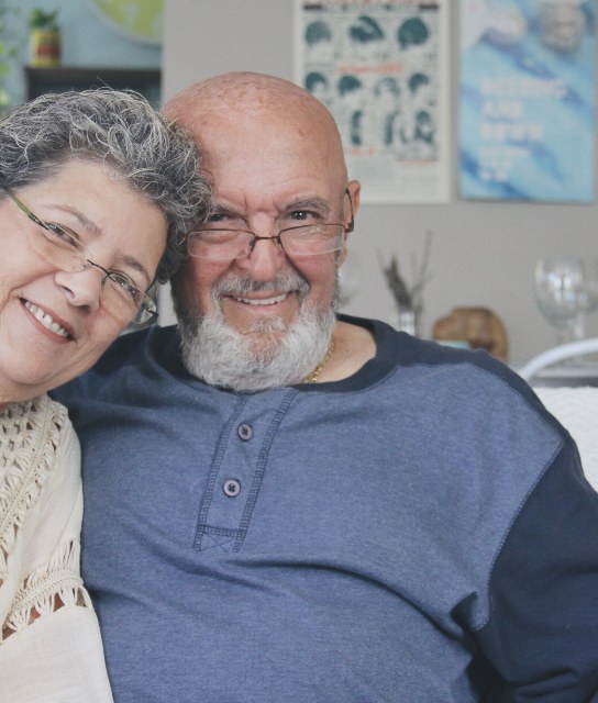 Smiling senior couple